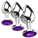 STALOWE KORKI ANALNE ZESTAW 3 SZTUKI S M L ANAL PLUG SEX ZATYCZKA DO ODBYTU