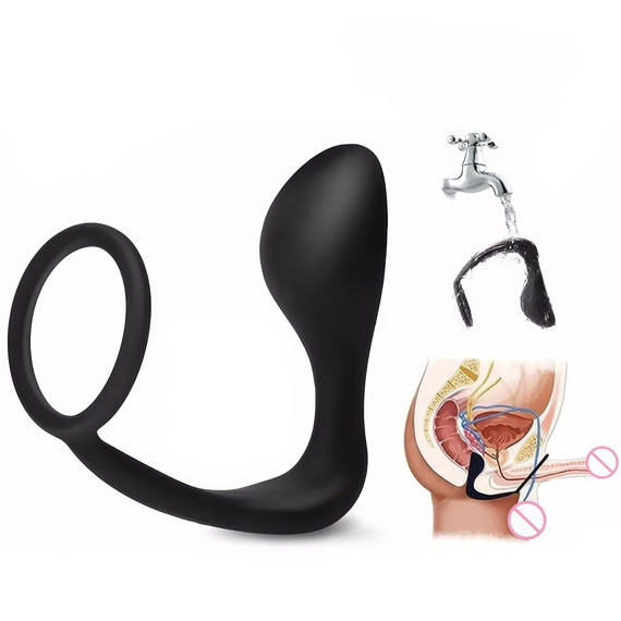 Masażer Prostaty Z Pierścieniem Na Penisa Elastyczny Silikonowy Korek LeLex