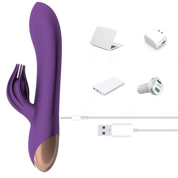 Wibrator Damski Tulipan Silikonowy Masażer Punktu G I Łechtaczki USB LeLex