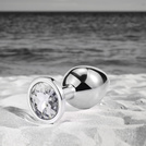 METALOWY KOREK ANALNY Z PIĘKNYM WYKOŃCZENIEM W POSTACI KRYSZTAŁKA WTYCZKA