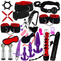 NAJWIĘKSZY ZESTAW BDSM 28 ELEMENTÓW MIX BDSM IDEALNE SEX GADŻETY KAJDANKI