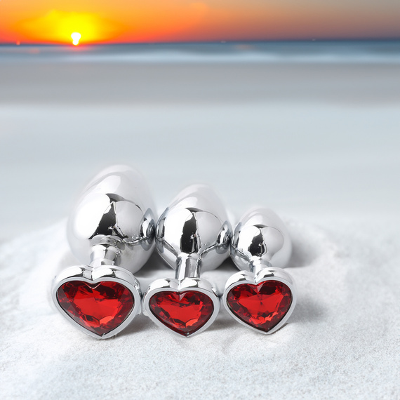 METALOWY KOREK ANALNY ZESTAW 3 KORKÓW S M L MAŁY DUŻY KORKI ANALNE ANAL PLUG