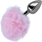 MAŁY KRÓLICZY OGON - METALOWY SEX KOREK ANALNY Z POMPONEM PLUG DO ANUSA