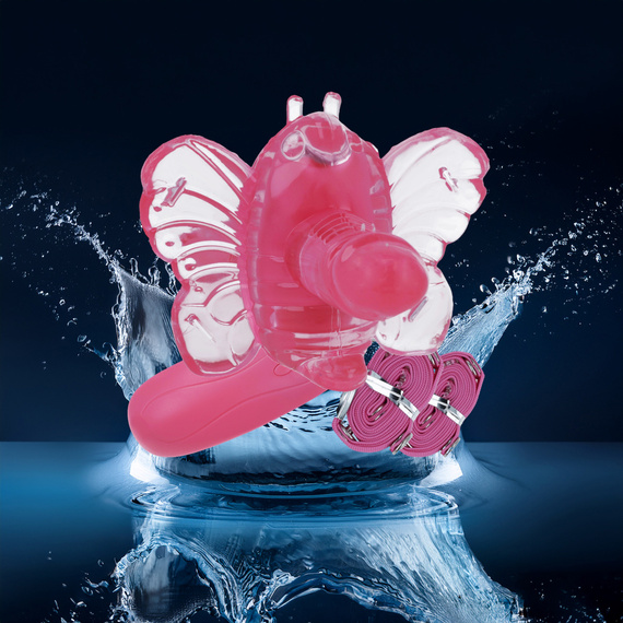 WIBRUJĄCY SEX MOTYLEK DO ŁECHTACZKI I POCHWY NA PASKACH -  ZABAWKA WIBRATOR