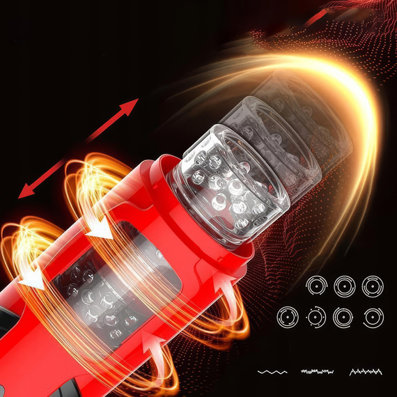 Masturbator Męski Posuwisty Obrotowy Automatyczny Sex Tuba Wypustki LeLex