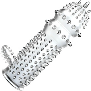 KOLCZASTA NAKŁADKA NA PENISA Z WYPUSTKĄ ORGAZMOWĄ MASUJĄCE KULECZKI