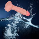 DILDO MĘSKI CZŁONEK Z PRZYSSAWKĄ ZYLASTY PENIS XXL DUŻE MIĘSISTE JĄDRA