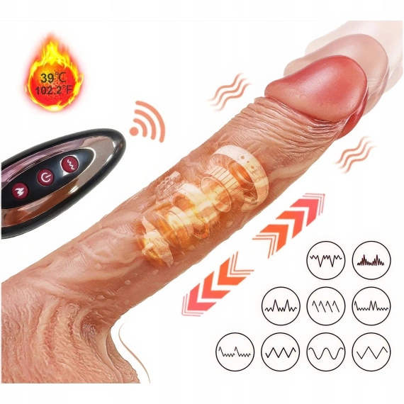 Wibrator Realistyczny Penis Z Funkcją Posuwu Wibracjami I Podgrzewany LeLex