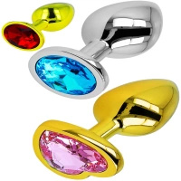 3 x KORKI ANALNE Z KRYSZTAŁEM STAL ALUMINIM REWELACYJNY ZESTAW FANTAZYJNY