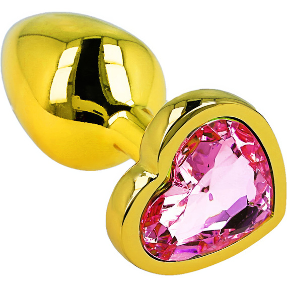 METALOWY ELEGANCKI KOREK ANALNY Z KOLOROWYM KRYSZTAŁEM SERCE SEX PLUG ANAL