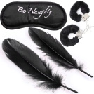 Zestaw Erotyczny Kajdanki Opaska Na Oczy Piórka BDSM Prezent Dla Par LeLex