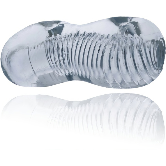 Żelowy Masturbator Tunelowy Z Wypustkami Lodowa Pochwa Z Uchwytem Na Palce