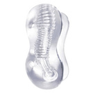 Żelowy Masturbator Tunelowy Z Wypustkami Lodowa Pochwa Z Uchwytem Na Palce