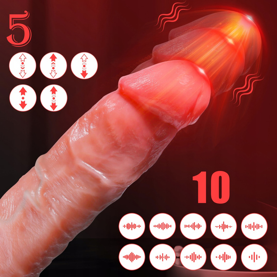 Wibrator Realistyczny Penis Z Funkcją Posuwu Wibracjami I Podgrzewany LeLex