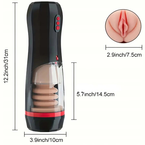 Realistyczny Masturbator Męski Posuwisty Ruch Góra-Dół Z Wypustkami LeLex