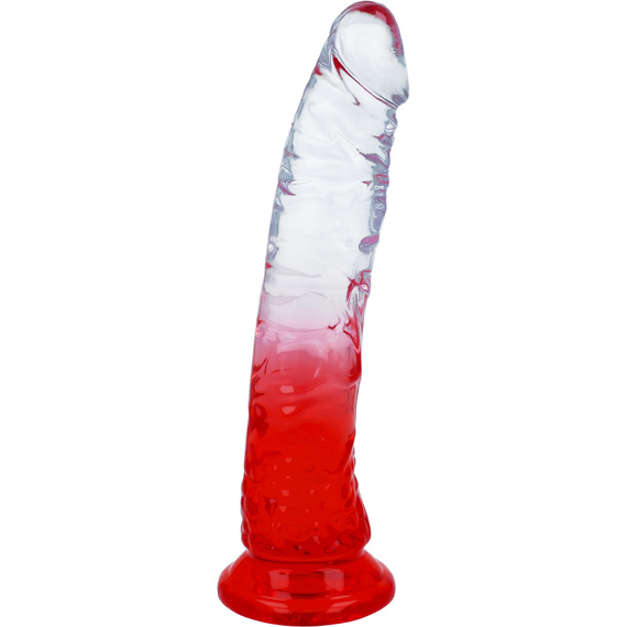 GIĘTKIE ŻELOWE DILDO DO POCHWY I ANUSA ELASTYCZNY PENIS Z PRZYSSAWKĄ 20 CM
