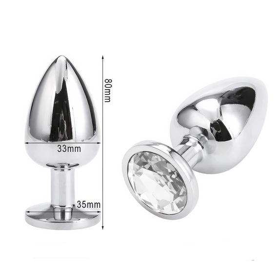 METALOWY KOREK ANALNY Z PIĘKNYM WYKOŃCZENIEM W POSTACI KRYSZTAŁKA WTYCZKA