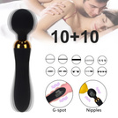 Dwustronny Wibrator Intensywny Masażer 2w1 Wielofunkcyjny Sex Zabawka LeLex