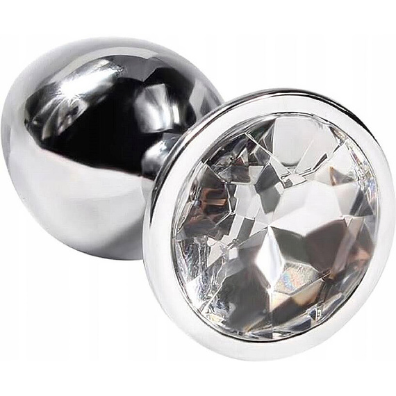 METALOWY KOREK ANALNY Z PIĘKNYM WYKOŃCZENIEM W POSTACI KRYSZTAŁKA WTYCZKA