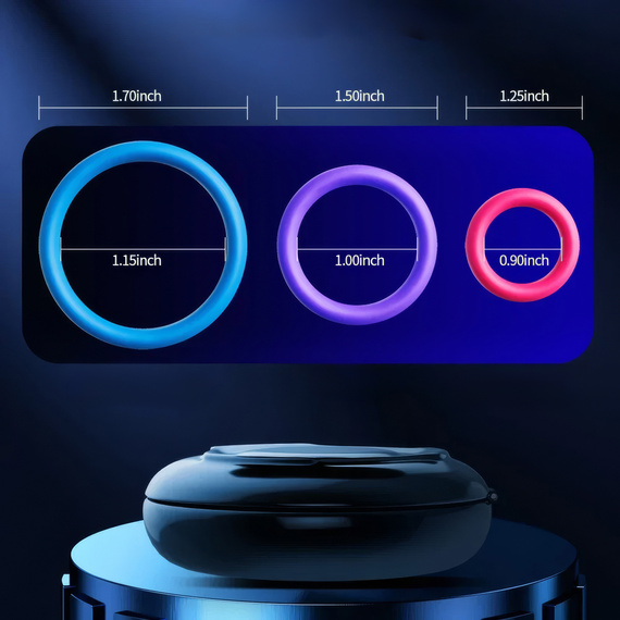 Pierścienie Na Penisa Zestaw 3szt Różne Rozmiary Silikonowe Ring Sex LeLex