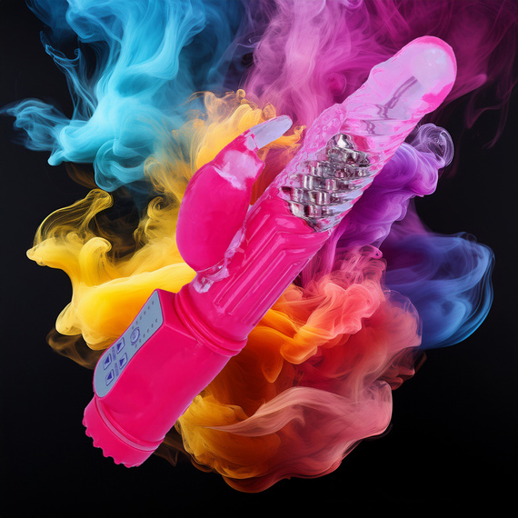 SEX WIBRATOR ZE STYMULATOREM ROTACYJNY GORA-DÓŁ Z KULECZKAMI - 36 FUNKCJI