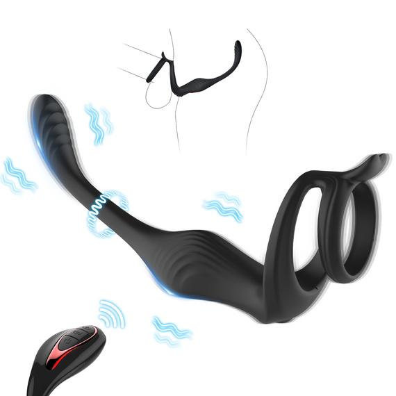 Masażer Prostaty Z Pierścieniem Na Penisa Wibrujący Zdalny Sterowany LeLex