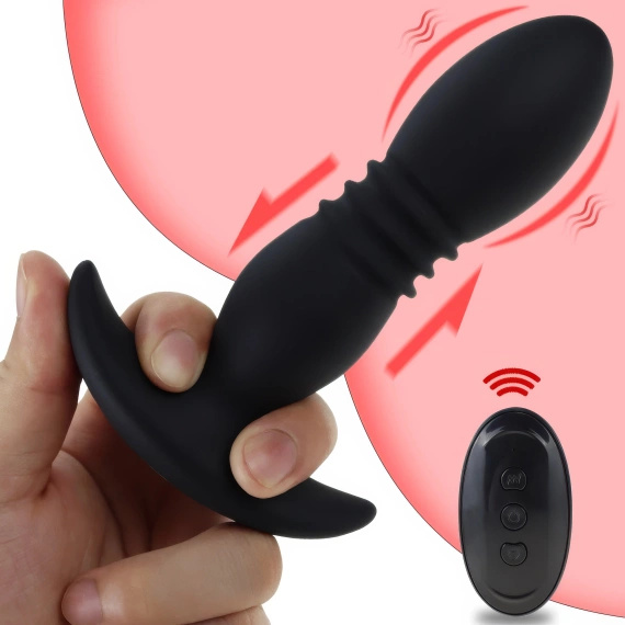 POSUWISTY MASAŻER PROSTATY KOREK ANALNY PLUG Z WIBRACJĄ DO MASAŻU ODBYTU
