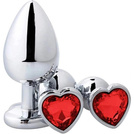 METALOWY KOREK ANALNY ZESTAW 3 KORKÓW S M L MAŁY DUŻY KORKI ANALNE ANAL PLUG