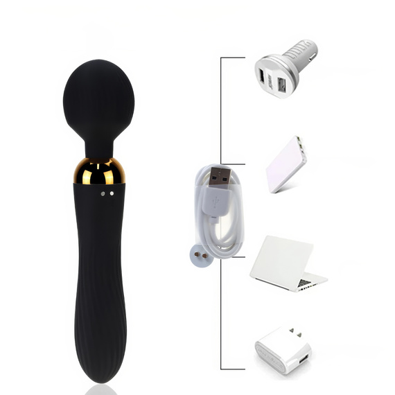 Dwustronny Wibrator Intensywny Masażer 2w1 Wielofunkcyjny Sex Zabawka LeLex