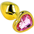METALOWY ELEGANCKI KOREK ANALNY Z KOLOROWYM KRYSZTAŁEM SERCE SEX PLUG ANAL