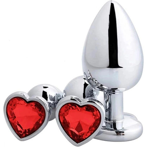 METALOWY KOREK ANALNY ZESTAW 3 KORKÓW S M L MAŁY DUŻY KORKI ANALNE ANAL PLUG