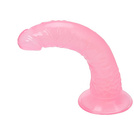 ŻELOWE DILDO WAGINALNO-ANALNE GIĘTKI PENIS Z PRZYSSAWKĄ ZARYSOWANA GŁÓWKA 