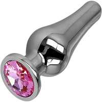 SMUKŁY KOREK ANALNY Z METALU I I KRYSZTAŁKIEM OZDOBNYM ANALNA PENETRACJA