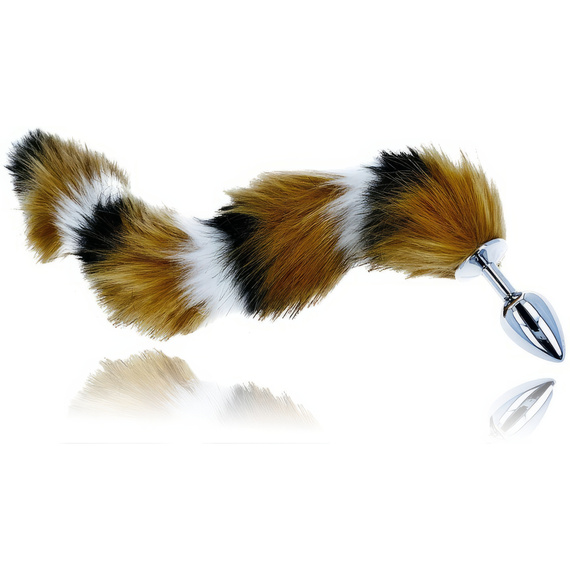 METALOWY KOREK ANALNY LISIA KITA - ŚLICZNY MIĘKKI DŁUGI OGON DO ZABAW BDSM