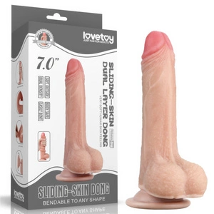 MEGA REALISTYCZNY GIĘTKI PENIS DILDO Z RUCHOMĄ SKÓRKĄ I MOCNĄ PRZYSSAWKĄ