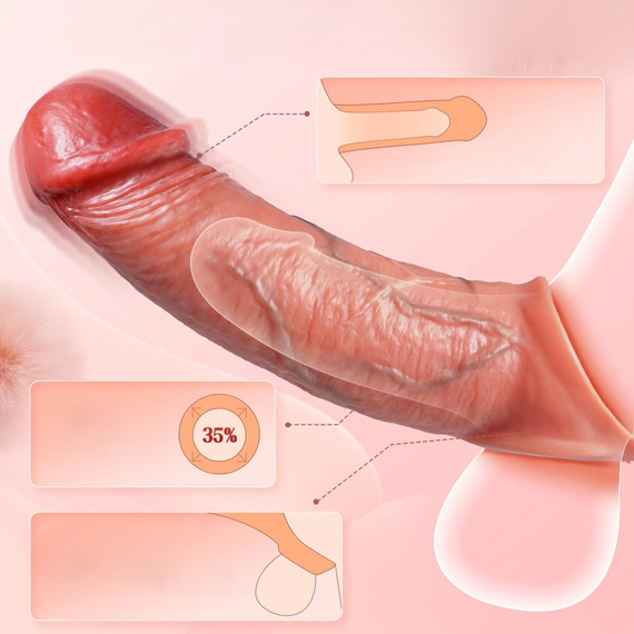 Nakładka Na Penisa Z Wibracją Przedłużająca 6cm Pogrubiająca Pilot LeLex