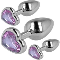 METALOWY ZESTAW KORKÓW ANALNYCH PLUG ZESTAW 3 KORKI SML MIX KORKÓW SERDUSZKA