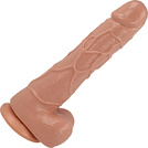 PENIS Z PRZYSSAWKĄ GIĘTKI SEX DILDO Z JĄDRAMI WYRAZISTE ŻYŁKI ANAL POCHWA