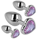 METALOWY ZESTAW KORKÓW ANALNYCH PLUG ZESTAW 3 KORKI SML MIX KORKÓW SERDUSZKA