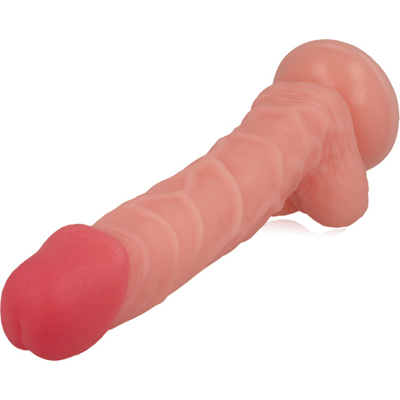 DŁUGI ELASTYCZNY PENIS DILDO Z MOCNĄ PRZYSSAWKĄ REALISTYCZNE WYPUKŁE ŻYŁY