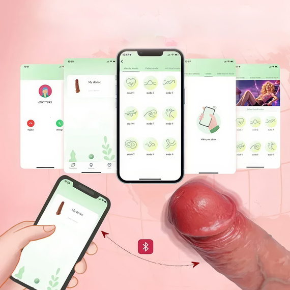 Wibrująca Nakładka Na Penisa Sterowana Aplikacją Bluetooth I Pilotem LeLex