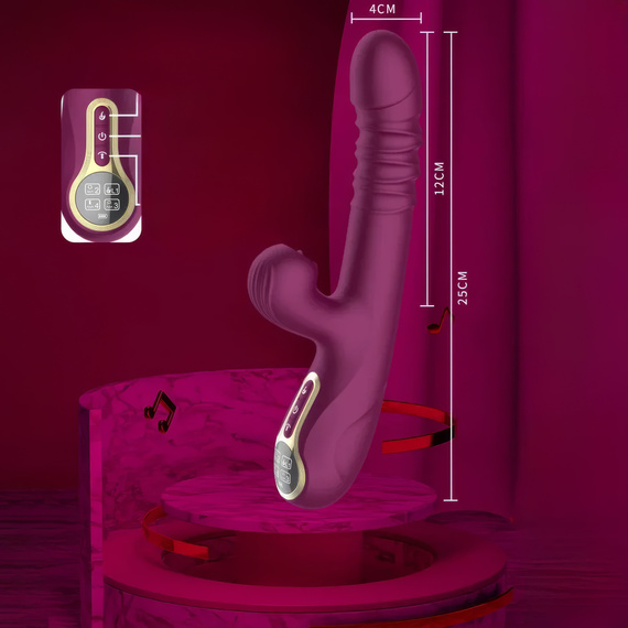 Wibrator Damski 4w1 Posuwisty Ssący Podgrzewany Masażer Punktu G USB LeLex