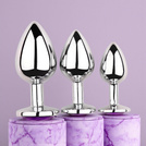 STALOWE KORKI ANALNE ZESTAW 3 SZTUKI S M L ANAL PLUG SEX ZATYCZKA DO ODBYTU