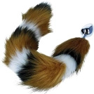 METALOWY KOREK ANALNY LISIA KITA - ŚLICZNY MIĘKKI DŁUGI OGON DO ZABAW BDSM