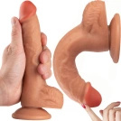 PENIS DILDO GIĘTKI REALISTYCZNE ŻYŁKI ZARYSOWANA GŁÓWKA Z MOCNĄ PRZYSSAWKĄ 