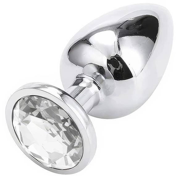 METALOWY KOREK ANALNY Z PIĘKNYM WYKOŃCZENIEM W POSTACI KRYSZTAŁKA WTYCZKA