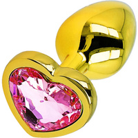 METALOWY ELEGANCKI KOREK ANALNY Z KOLOROWYM KRYSZTAŁEM SERCE SEX PLUG ANAL