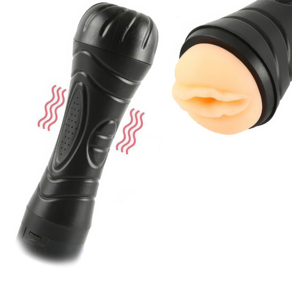 Masturbator W Twardej Tubie Z Wibracją Soczysta Pochwa Do Penetracji