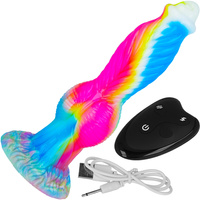 WIELOFUNKCYJNY WIBRATOR FANTAZYJNE KOLOROWE DILDO WAGINALNO-ANALNE NA PILOT