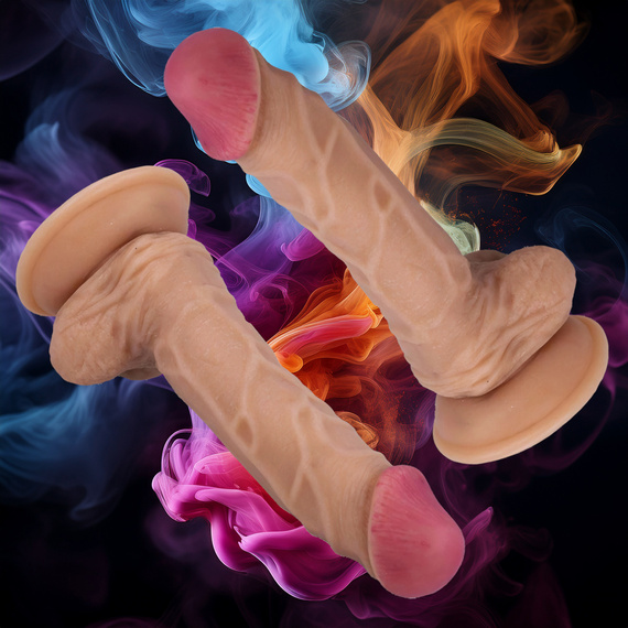 SZTUCZNY MĘSKI PENIS DILDO CZŁONEK Z PRZYSSAWKĄ REALISTYCZNY DONG